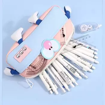 Waterproof Milky Pencil Case Large Capacity Cream Pencil Case Canvas Pencil Bag Children s Gifts чёрный