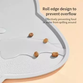 Waterproof Pet Mat for Dog Cat Solid Color Silicone Pet Food Feeding Pad Pet Bowl Drinking Mat Portable Dog Feeding Mat Placemat синий
