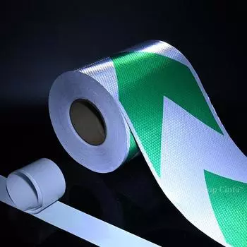 Waterproof Reflective Safety Tapes 20cm*10m White-Green Self-Adhesive High Visibility Warning Outdoor Reflectors Vinyl For Truck