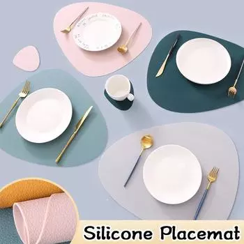 Waterproof Silicone Placemat Table Mat Set Heat Insulation Non-Slip Tableware Pad Washable Bowl Cup Coaster Home Decoration Silicone