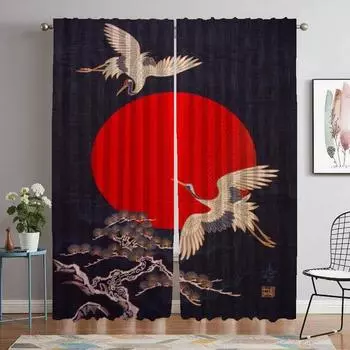 Wave Sun Window Curtain for Room 2 Panel Curtains for Bedroom Partition Halloween Decoration Home Interior Curtains Shades Child W50xH70cmx2pcs-CL