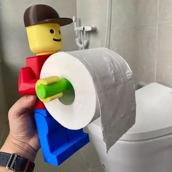 WC Building Block Держатель для салфеток Коробка настенная Оригинальная печать Робот рулон туалетной бумаги Украшение для ванной комнаты