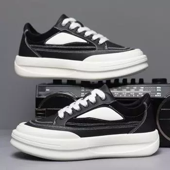 Wear-resistant Men s Sneakers Lace Up Mens Casual Shoes Breathable Vulcanized Shoes Comfortable Thick Sole Zapatillas De Hombre 39