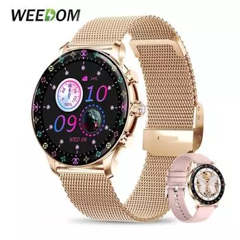 MEVADEN Bluetooth Call Smart Watch Women Custom Dial Watch Sport Fitness Bracelet Clock Fashion Lady Smartwatch For Android IOS золотой