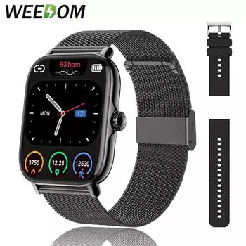 MEVADEN Новые 1,85-дюймовые Bluetooth-часы для звонков, спортивные фитнес-трекеры, мониторинг сердечного ритма, умные часы для IOS Android чёрный