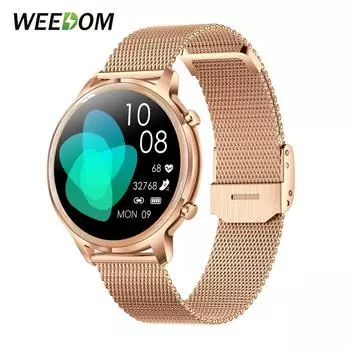WEEDON новые Bluetooth-вызовы, дисплей 360*360 пикселей, женские умные часы, женские умные часы, пульсометр, мужской фитнес-трекер, умный браслет
