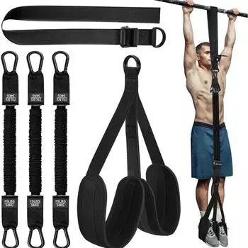 Weight Adjustable Resistance Bands Heavy Duty Assisted Pull Up Bands Arm Training Black no handle