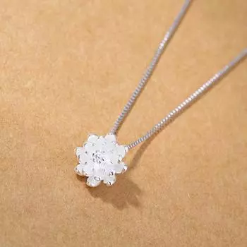 Weihua, Necklace Silver-Plated Pendant, Female Sweet Lotus Lotus Pendant, Flower Collarbone Chain Temperament Trend