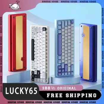 Weikav Lucky65 Gamer механическая клавиатура 3 режима Bluetooth беспроводная клавиатура прокладка структура горячая замена RGB подсветка игровая клавиатура Latte Switch чёрный
