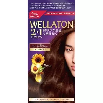 Wellatone Cream Type 6G Слегка яркая краска для волос теплого коричневого цвета, седой цвет, насыщенный блеск, 1 шт. 2+1 Квази-препарат (х 1)