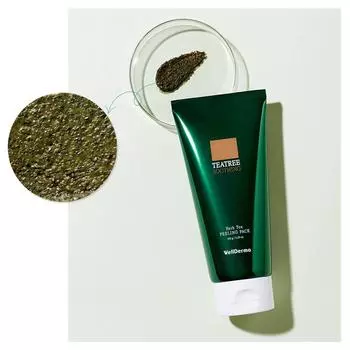 WellDerma Chadew teatree herb tox peeling pack 150 г, Глубокое очищение, Увлажнение, Корейская косметика, Kbeauty, образец