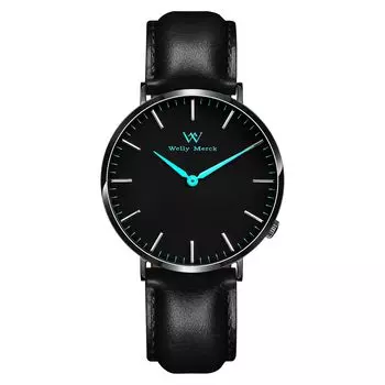 Welly Merck Watch Men s Simple Fashion Men s Watch сапфировое стекло 42 мм белый циферблат 20 мм сменный кожаный ремешок водонепроницаемый срок службы [Товар]