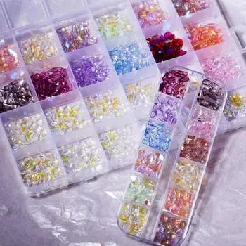 Wen Elf The Same Internet Celebrity Aurora Diamond Nail Drill Special-Shaped Drill Nail Super Flash Rhinestone Jewelry Nail Drill