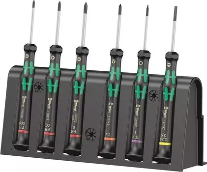 WERA ESD Электростатический разряд контрмера набор из 6 прецизионных отверток Plus Minus Torx Micro Set 030181