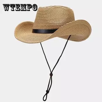 Western Wind Big Brim Belt Декоративная соломенная шляпа с козырьком для мужчин и женщин для путешествий на открытом воздухе весной и летом Солнцезащитная шляпа one size белый