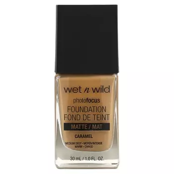 wet n wild, LightFocus, тональная основа, матовая, 374C карамель, 1 жидкая унция (30 мл)