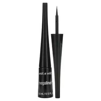 wet n wild, жидкая подводка для глаз MegaLiner, C871A черная, 0,12 жидких унций (3,5 мл)