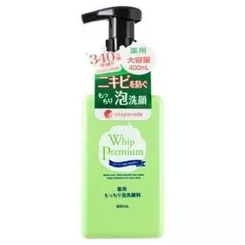 Whip Premium Facial Cleansing Foam 400ml Whip Premium Medicated Whip Facial Cleansing for Rough Moist Dirt Acne, Skin, Foam, Adults, Pores, Sebum,