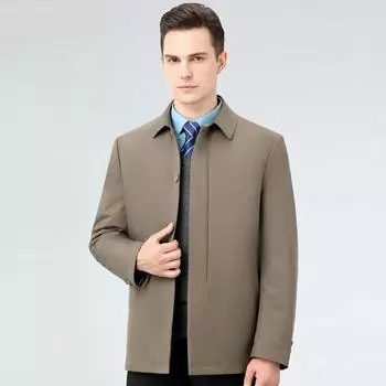 White duck down jacket men s winter new thickened jacket business middle-aged casual executive jacket trend 165