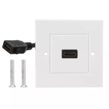 Белая настенная панель HDMI с кабелем для здания домашнего офиса отеля, стандарт США