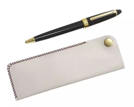 White horizontal snap pen case with Neo ballpoint pen set D-600 (3-pack, black) T23-NK01W-600B-B-3 чёрный