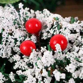 Wholesale Artificial Holly Berries Mini Fake Berry Cherry Stamen Christmas DIY Floral Wreath Ornaments New Year Party Home Decor 50PCS красный