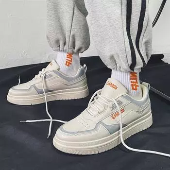 Wholesale Ins Style White Sneakers Men s All-match Thick Bottom Footwear Men Casual White Shoes 41 бежевый