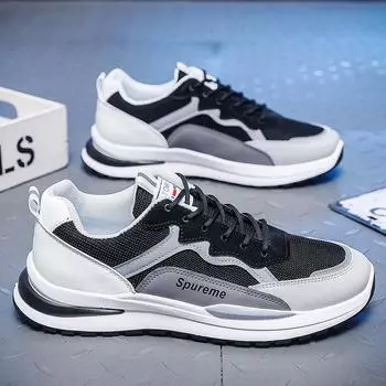 Wholesale Men s Spring Breathable Mesh Forrest Gump Running Shoes Customizable Factory Leisure Sports PVC Walking Style Shoes 40 чёрный