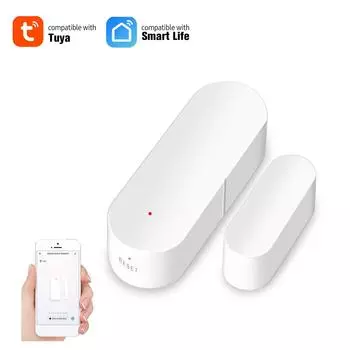 Wi-Fi умный датчик двери, окна, сигнализация, магнитная система домашней безопасности, оповещение об открытии двери, приложение, дистанционное управление Wifi Type белый