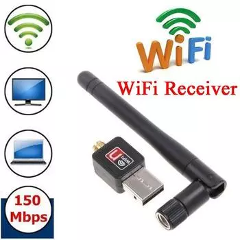Wi-Fi USB-адаптер 150 Мбит/с Wi-Fi-антенна 802.11n USB-приемник Wi-Fi на большие расстояния Сетевая карта Ethernet