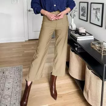 Wide Leg Pants For Women Casual Pants Trousers With Pockets Women s Casual Pants Solid Color Summer Casual Cropped Pants XXL хаки