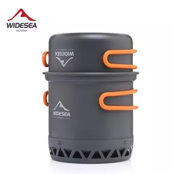 Widesea Кемпинг 1,3 л 2,3 л кухонная посуда набор для приготовления пищи на открытом воздухе тепловая плита дорожная посуда горшок чайник туристическая кухонная утварь оборудование