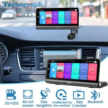 WIFI 4G Android 8.1 Dash Cam HD 1080P GPS-навигация Автомобильное зеркало Задняя камера 2 + 32