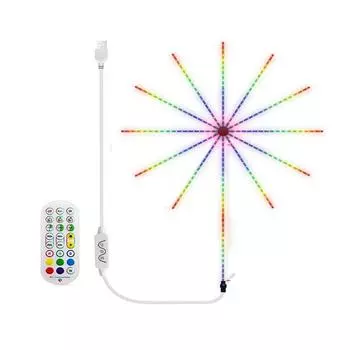 WiFi Bluetooth Smart Fireworks LED Light LED Sparkler Lights LED Fireworks Lights Синхронизация музыки/микрофона с эффектом фейерверка Дистанционное управление и управление с помощью приложения One Size