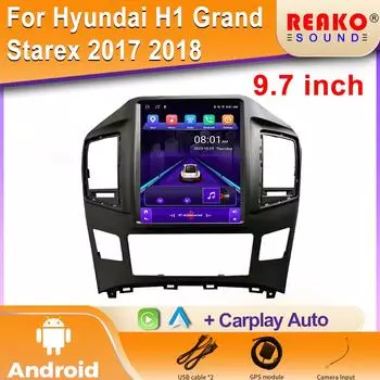WIFI для Hyundai H1 Grand Starex 2017 2018 автомобильное радио Android Auto Carplay GPS навигация мультимедиа видеоплеер 2din DVD 4 core 2GB+32GB carplay