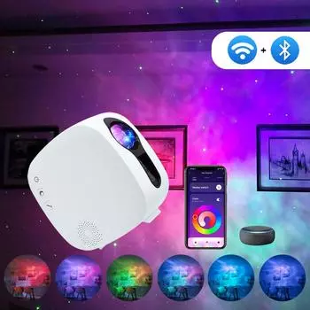 WiFi Galaxy Star Projector Night Light APP Control Bluetooth Starry Sky Projector Light Aurora Atmospher для декора спальни Лампа