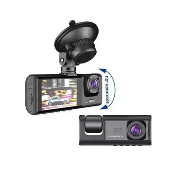 WIFI HD 1080P 3-канальный автомобильный видеорегистратор с 3 объективами, внутренняя камера для автомобиля, трехсторонняя камера, видеорегистратор, видеорегистратор, видеокамера None