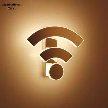 WIFI Логотип Форма настенный светильник акриловые светодиодные внутренние настенные светильники светодиодные настенные бра лампы для спальни гостиной лестницы теплый белый цвет