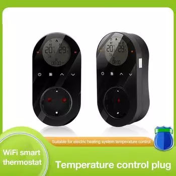WiFi Smart LED термостат розетка розетка цифровая энергетическая вилка 16A приложение пульт дистанционного управления регулятор температуры для отопления охлаждения
