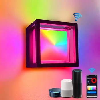 WIFI Smart LED Wall Lamp Outdoor Light Fxiture 20W 2700k-6500k Waterproof RGBICW Color Voice Control Work With Alexa Google 20W