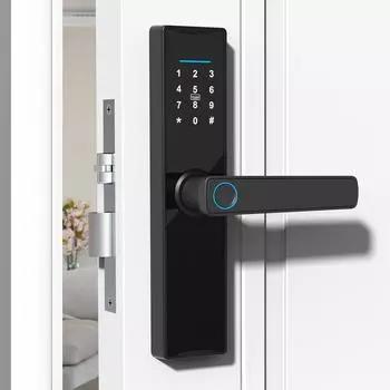 WiFi Smart Lock Keyless Entry Door Lock TY APP/Отпечаток пальца/Пароль/Карта/Механический ключ 5 Разблокировка чёрный