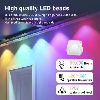 WIFI Smart Permanent Outdoor Lights App Remote Voice Control Eaves LED RGBIC Light Водонепроницаемый Музыка Синхронизация Таймер для Праздничного Декора 5M-10LED