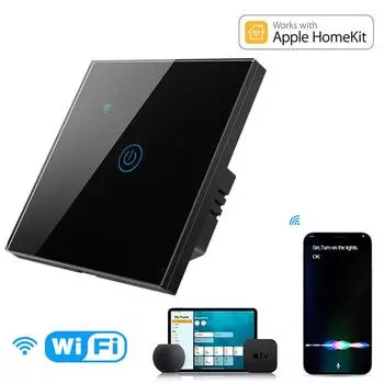 WiFi Smart Touch Switch 1Gang Light Control Wall Panel для дома 110-240 В
