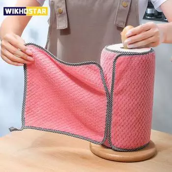 WIKHOSTAR 4/8 шт. Полотенце из микрофибры, впитывающее кухонное полотенце, антипригарное, масло, полотенце для посуды, салфетки, столовые приборы, бытовая химия 4pcs