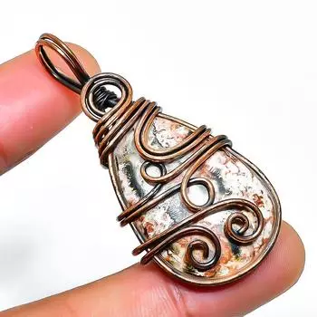Wild Horse Gemstone Handmade Copper Wire Wrap Jewelry Pendant 1.97 1.97 коричневый