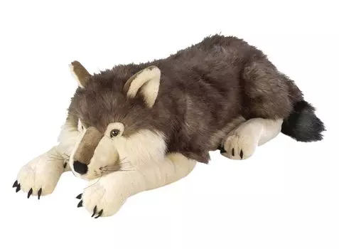 Wild Republic Wolf Plush Jumbo Soft Touch Animal Body Подушка Подушка Очень Большая Ш37 x Г96 x В25 см 82332