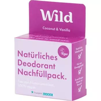 Wild Wild Deodorant Stick Coconut & Vanilla Refill 40g