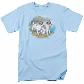 Wild Wings Jack By Water Футболка с собакой Jack Russel Голубая футболка унисекс S