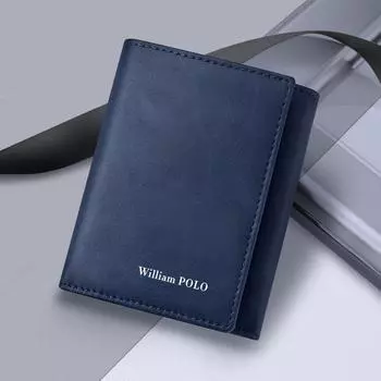 WILLIAMPOLO, новинка 2024 года, мужской кожаный кошелек, мужской противоугонный кошелек для держателя для карт и документов, боковой кошелек, мужской крутой кошелек для мальчиков ONE SIZE чёрный