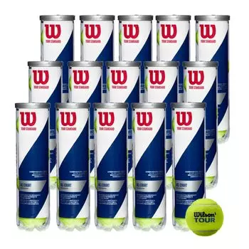 Wilson Tennis Hard Ball TOUR STANDARD Официально сертифицированный 1 коробка 60 WR8216501001 ITF/JTA. (15 банок/всего мячей) жёлтый